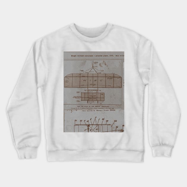 Wright Brother's Plane Patent! v1 Crewneck Sweatshirt by 3ric-